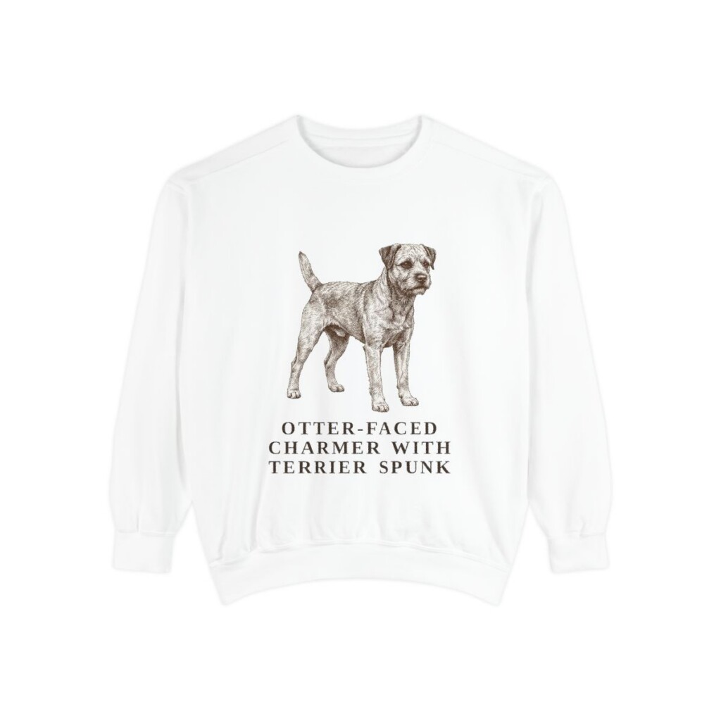 Border Terrier Humor Sweatshirt, White, front view