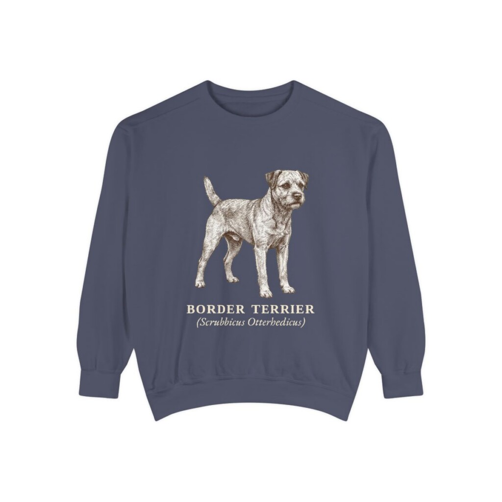 Border Terrier Latin Sweatshirt, Denim, front view