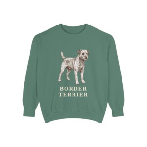 border-terrier-sweatshirt-light-green Border Terrier Sweatshirt, Light Green, front view