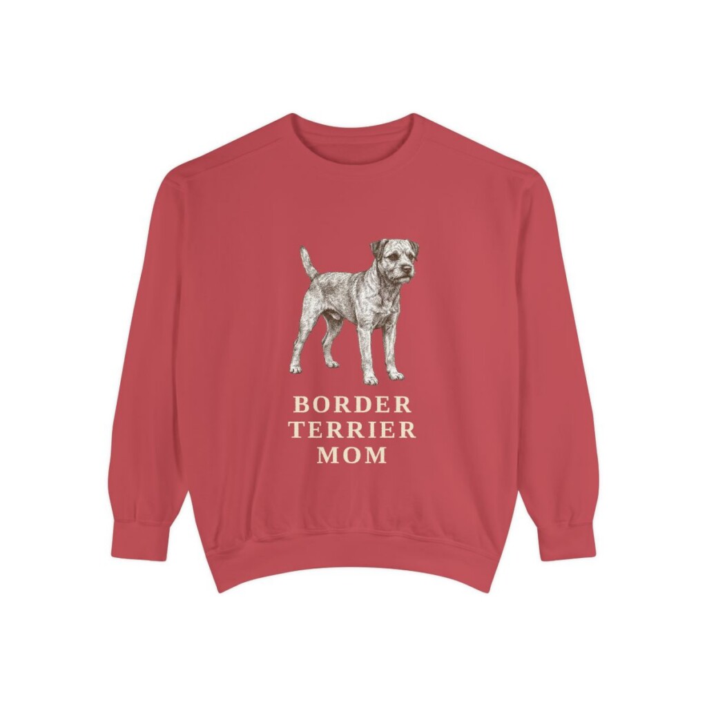 Border Terrier Mom Sweatshirt, Crimson, front view