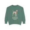 Border Terrier Mom Sweatshirt, Light Green, front view
