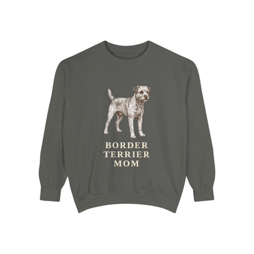 Border Terrier Mom Sweatshirt, Pepper, front view
