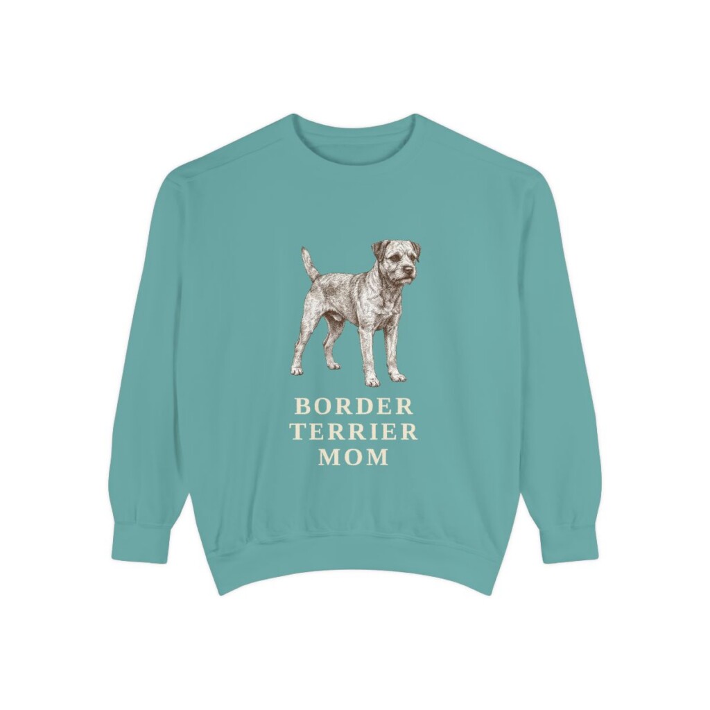 Border Terrier Mom Sweatshirt, Seafoam, front view
