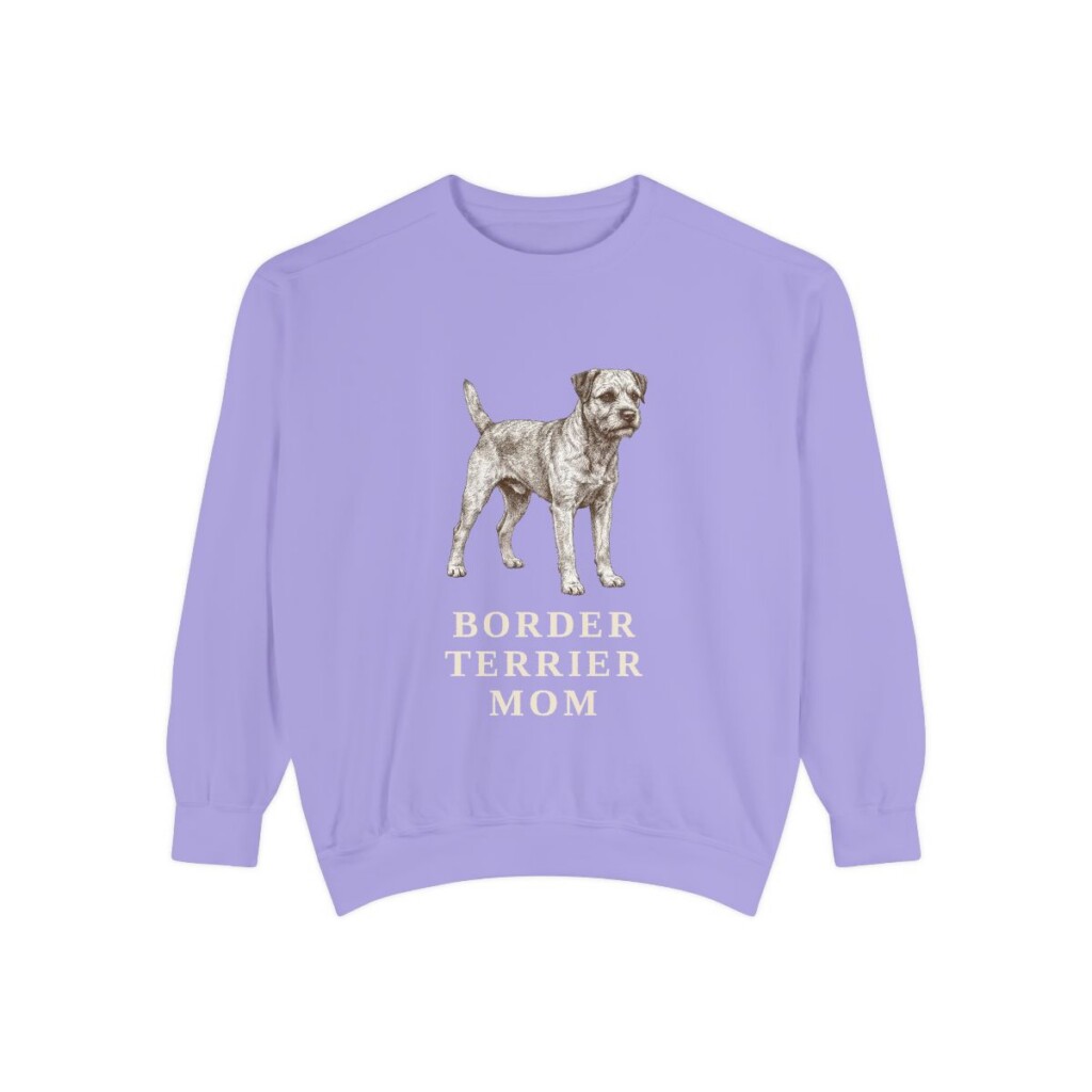 Border Terrier Mom Sweatshirt, Violet, front view