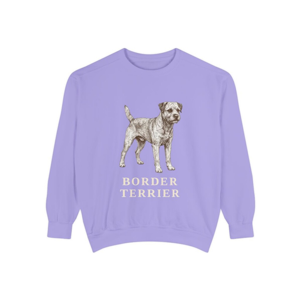 Border Terrier Sweatshirt, Violet, front view