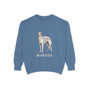 Borzoi Sweatshirt, Blue Jean, front view