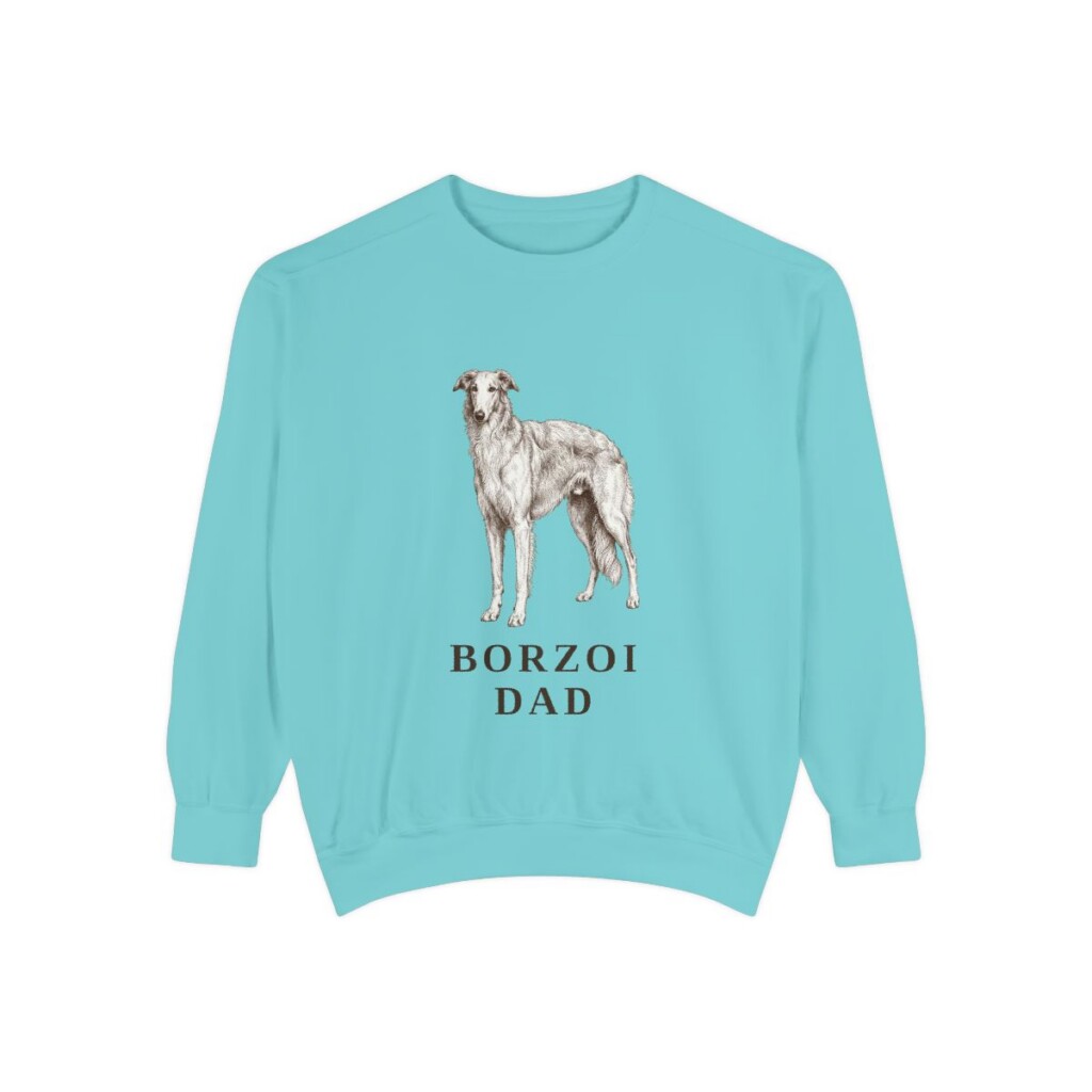 Borzoi Dad Sweatshirt, Chalky Mint, front view