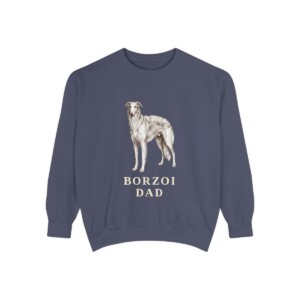 Borzoi Dad Sweatshirt, Denim, front view