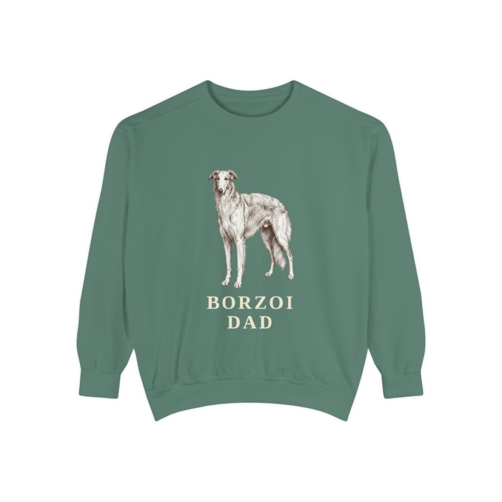Borzoi Dad Sweatshirt, Light Green, front view