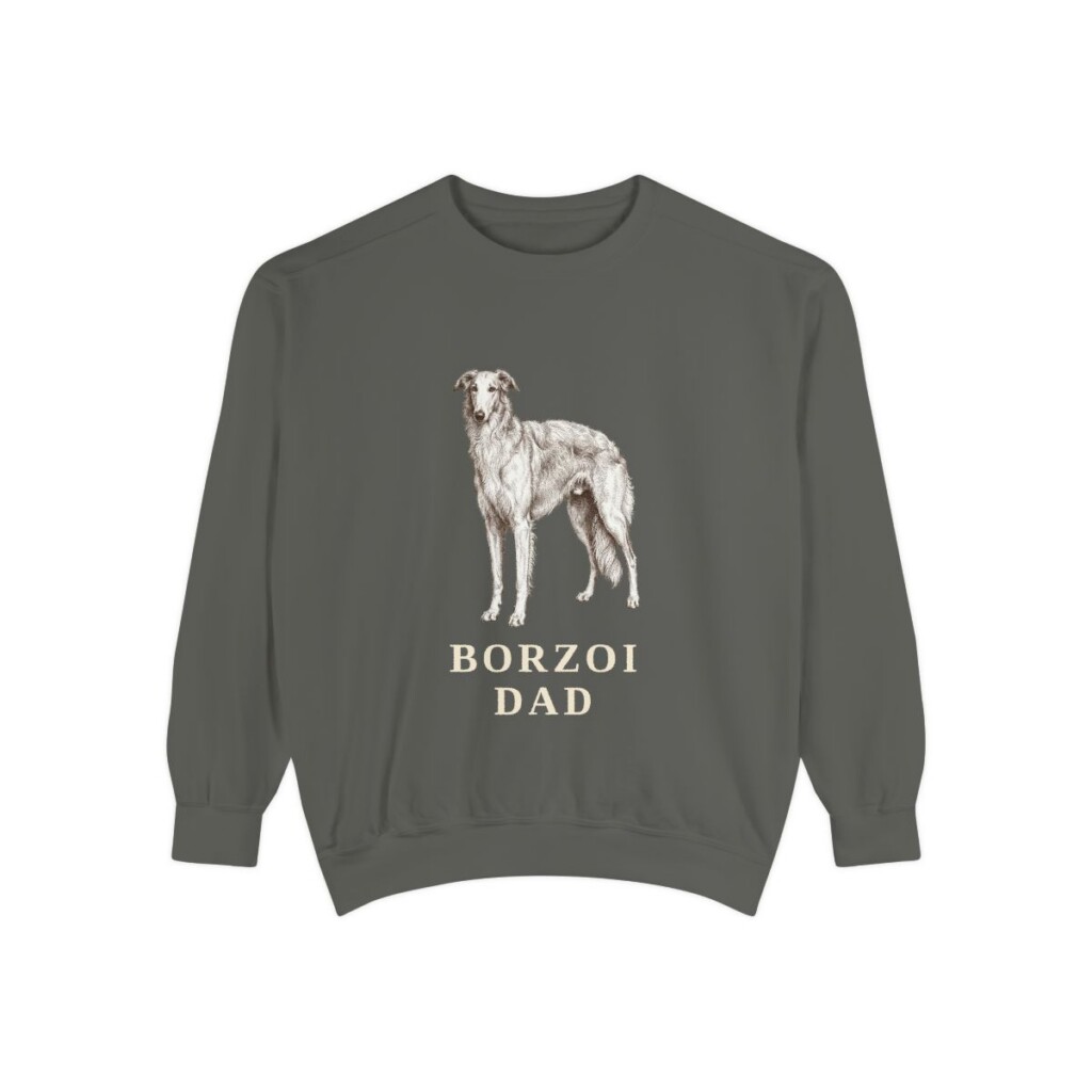 Borzoi Dad Sweatshirt, Pepper, front view