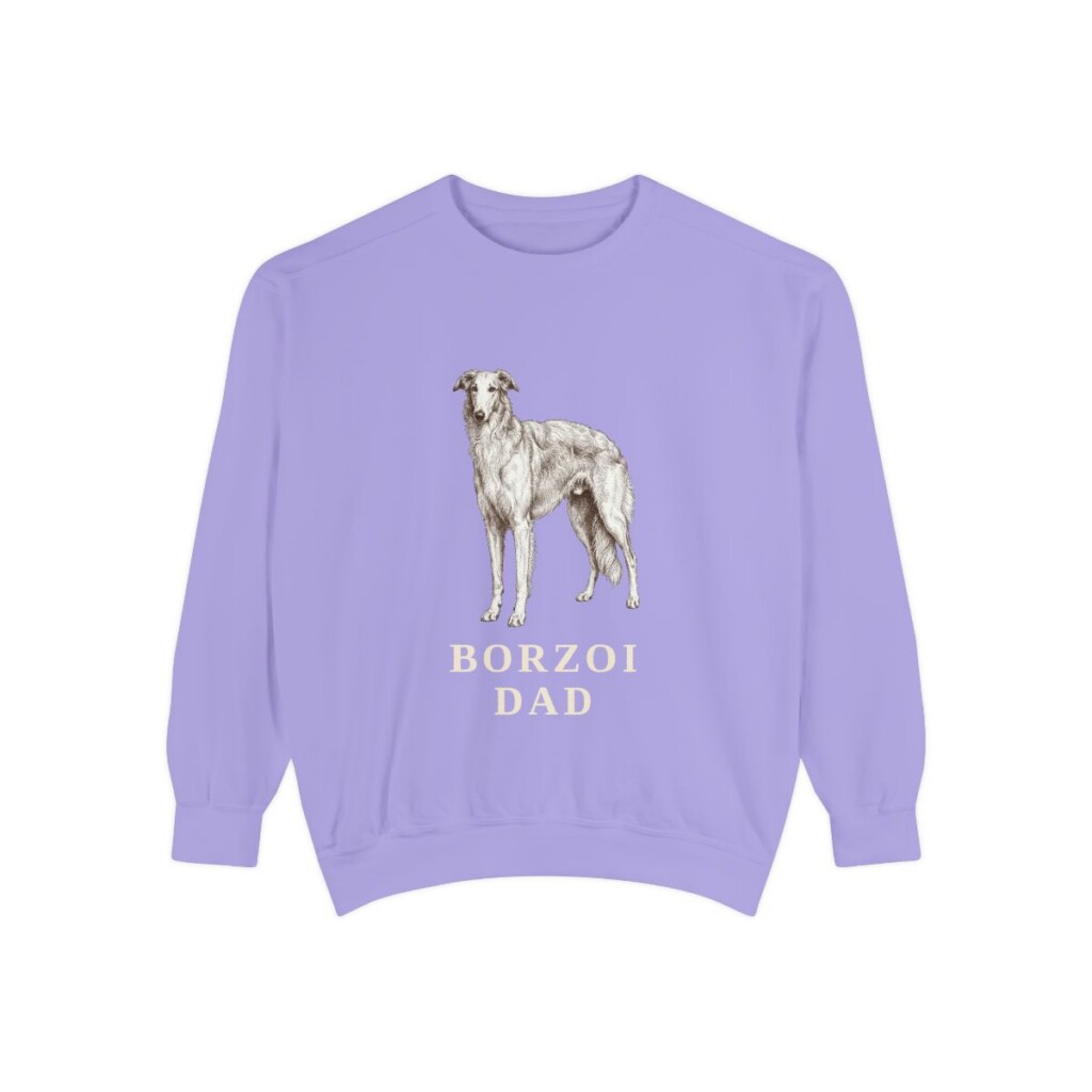 Borzoi Dad Sweatshirt, Violet, front view