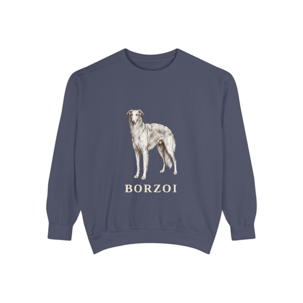 Borzoi Sweatshirt, Denim, front view