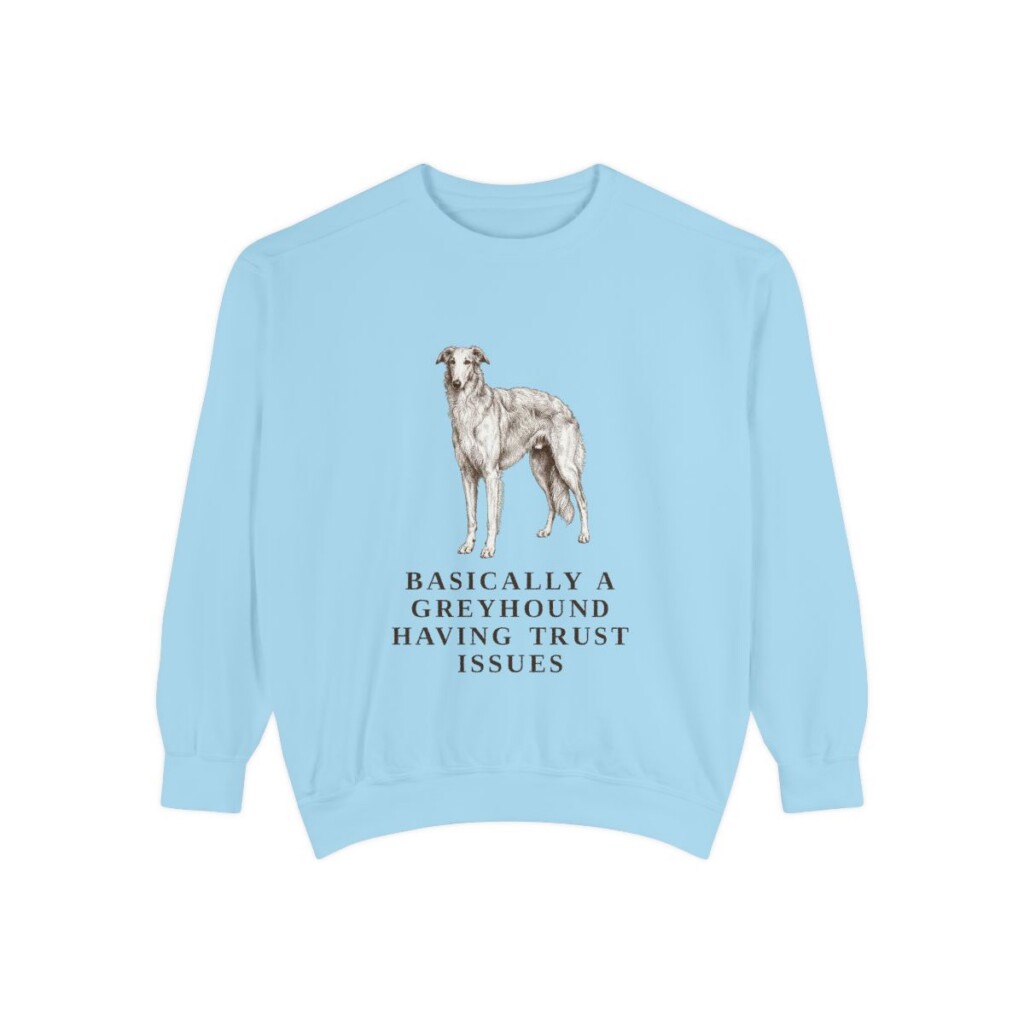 Borzoi Humor Sweatshirt, Chambray, front view