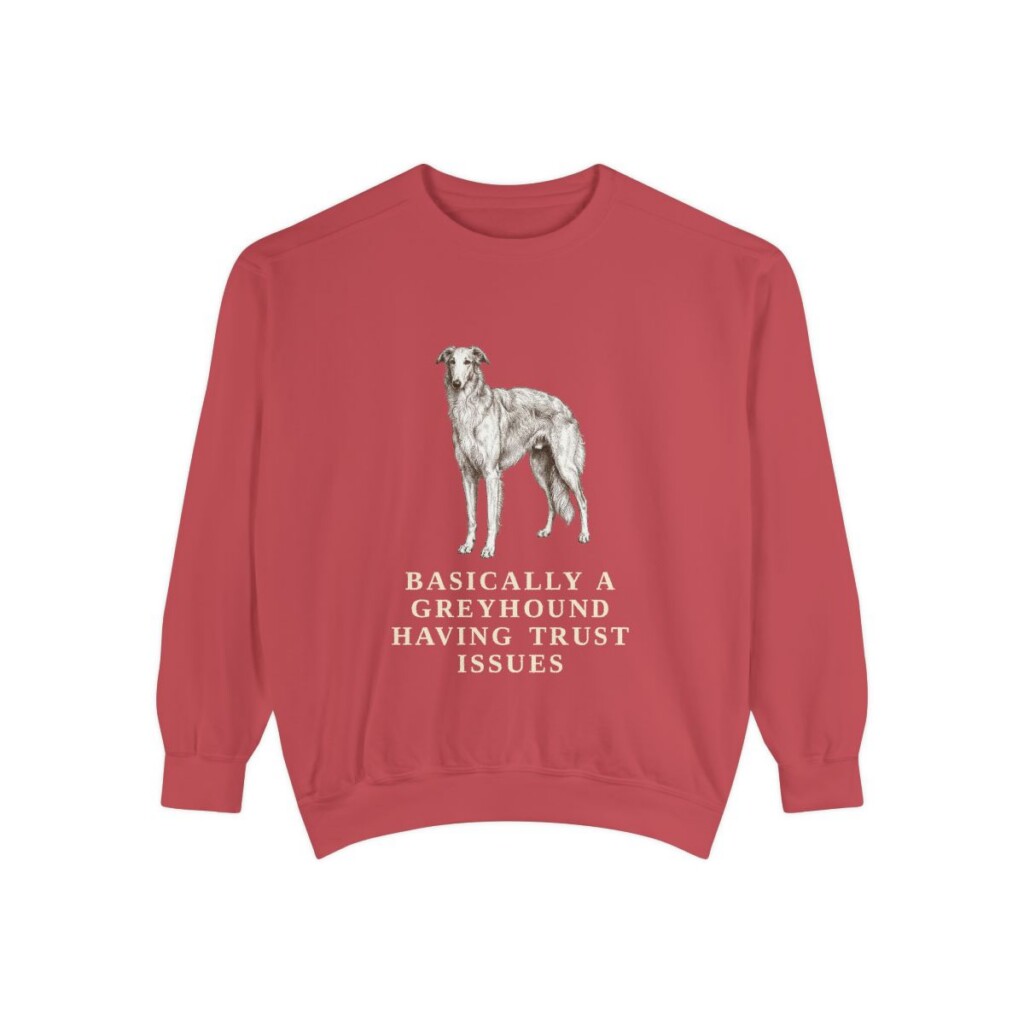 Borzoi Humor Sweatshirt, Crimson, front view