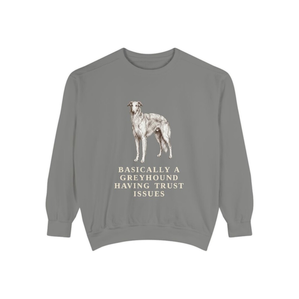 Borzoi Humor Sweatshirt, Grey, front view