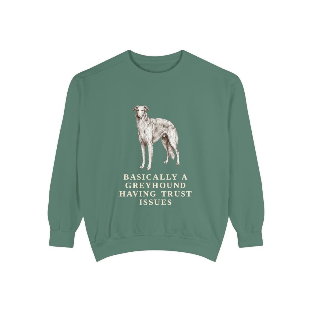 Borzoi Humor Sweatshirt, Light Green, front view