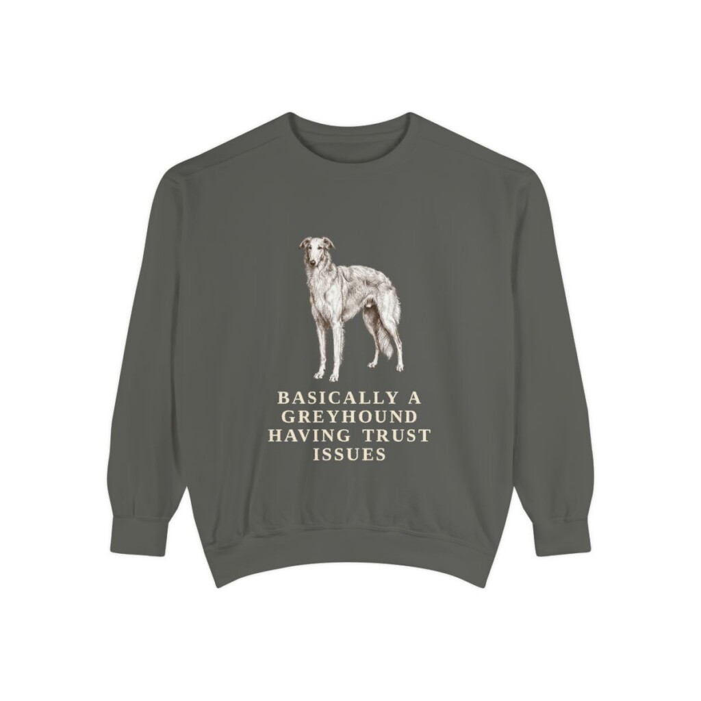 Borzoi Humor Sweatshirt, Pepper, front view