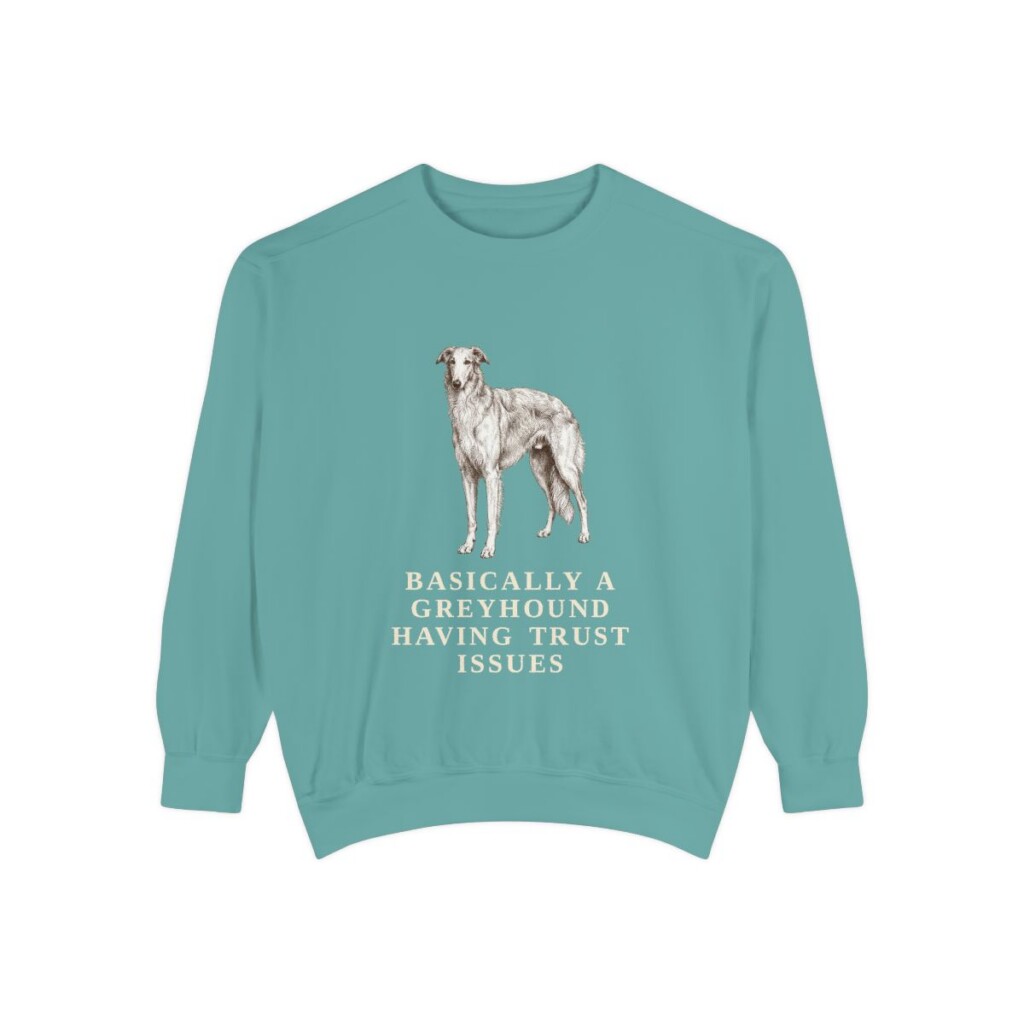 Borzoi Humor Sweatshirt, Seafoam, front view