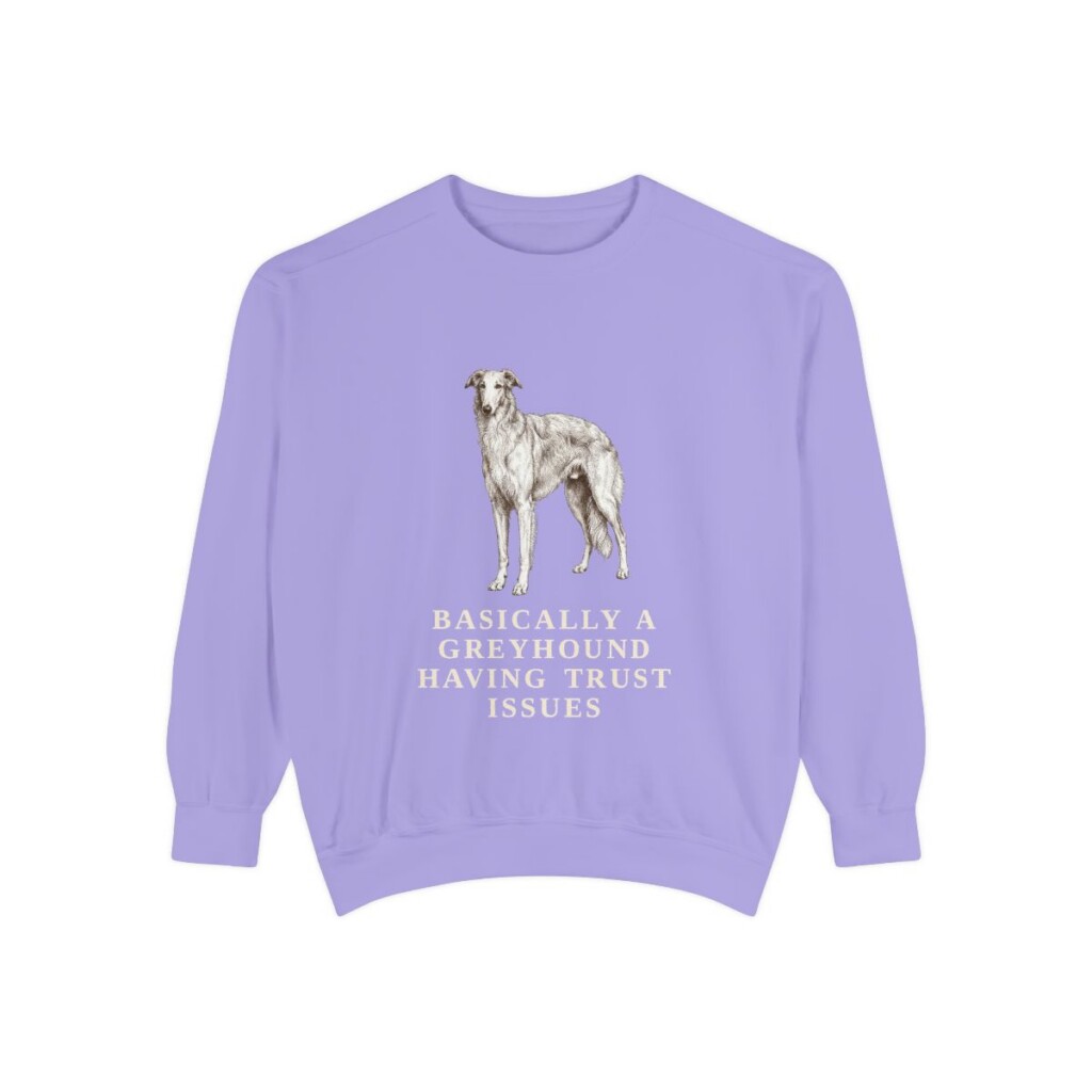 Borzoi Humor Sweatshirt, Violet, front view