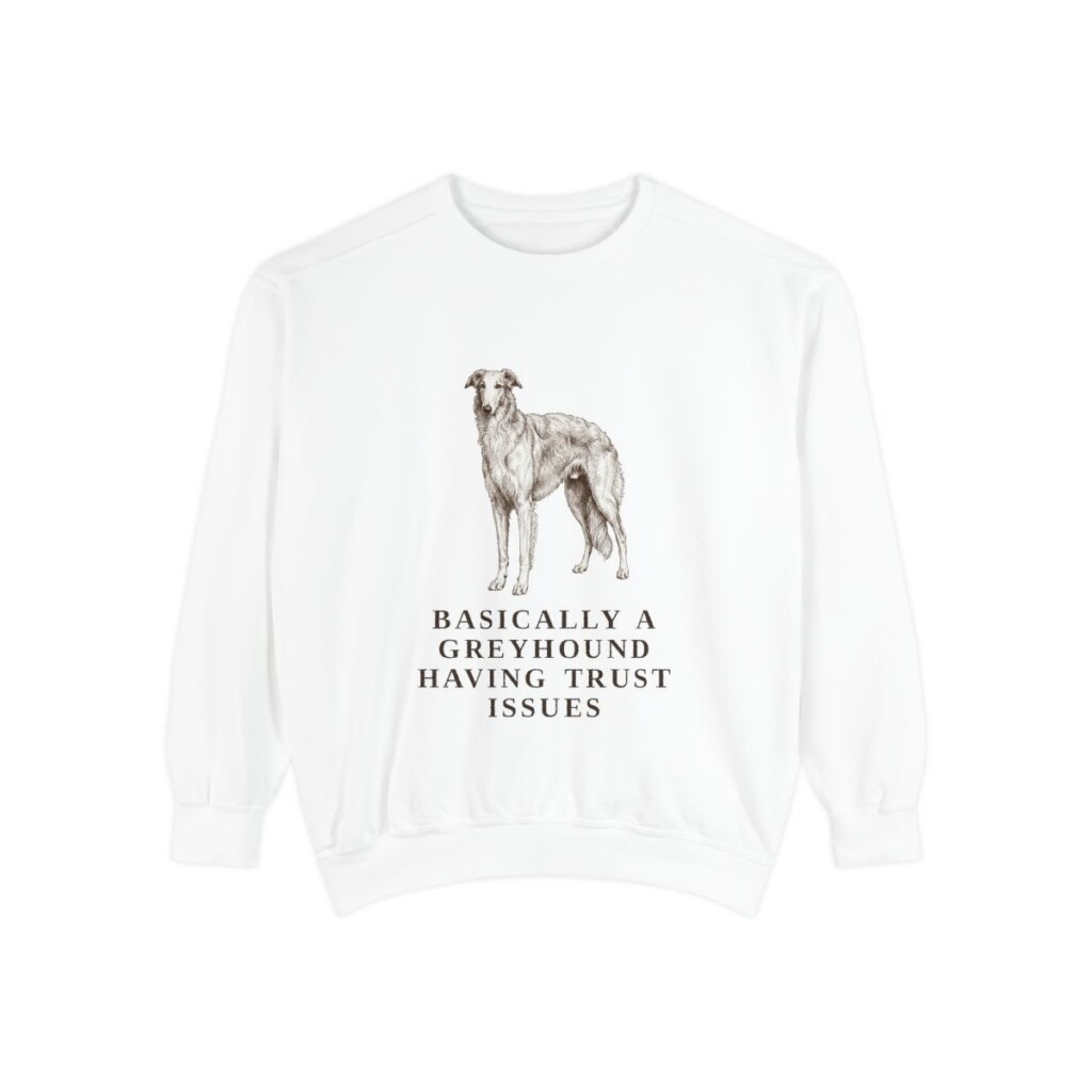 Borzoi Humor Sweatshirt, White, front view