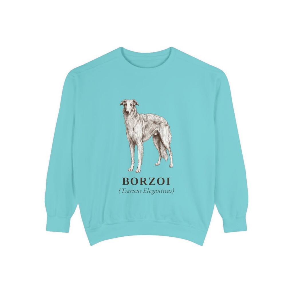 borzoi-sweatshirt-latin-chalky-mint Borzoi Latin Sweatshirt, Chalky Mint, front view