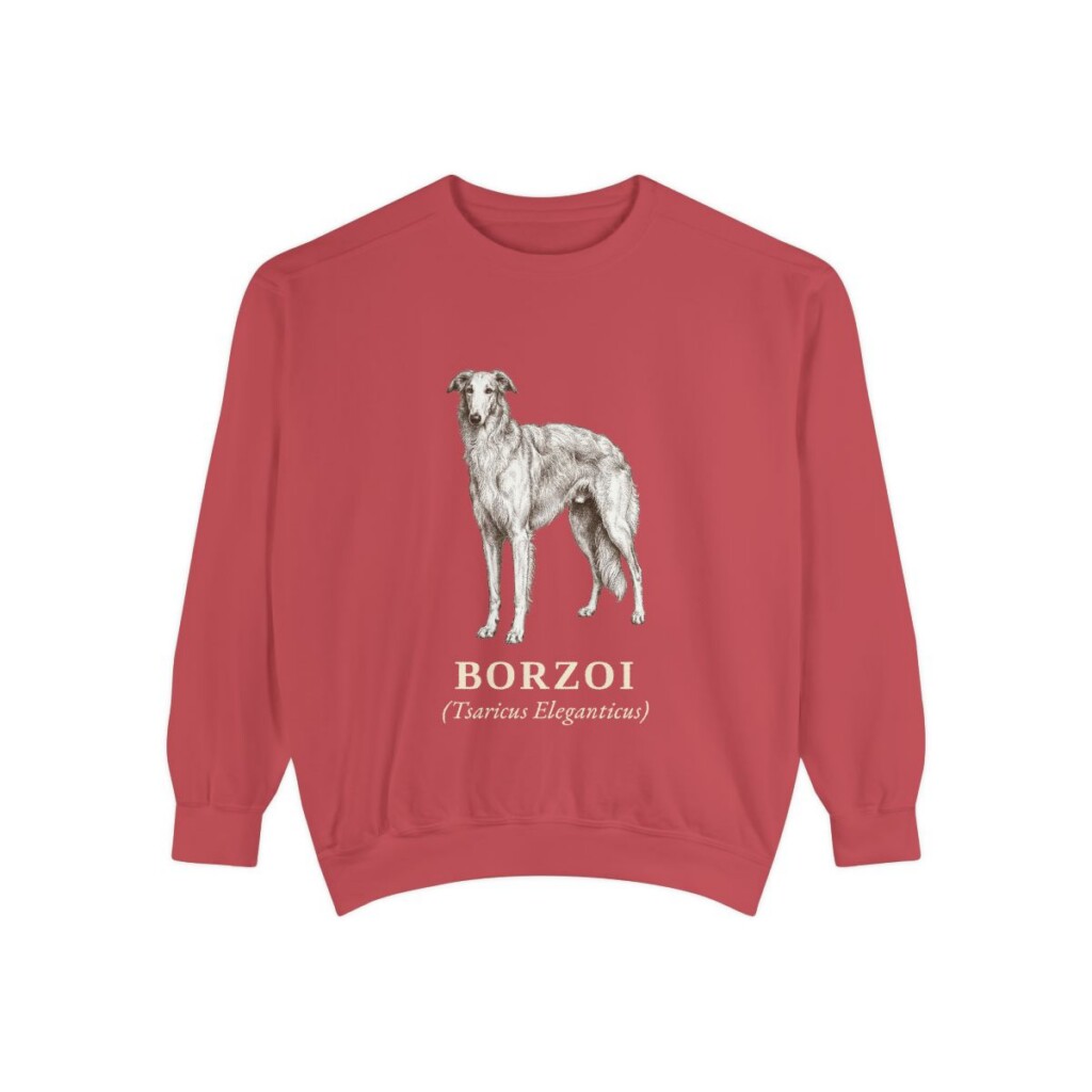 borzoi-sweatshirt-latin-crimson Borzoi Latin Sweatshirt, Crimson, front view