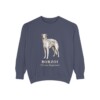 borzoi-sweatshirt-latin-denim Borzoi Latin Sweatshirt, Denim, front view