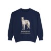 borzoi-sweatshirt-latin-true-navy Borzoi Latin Sweatshirt, True Navy, front view