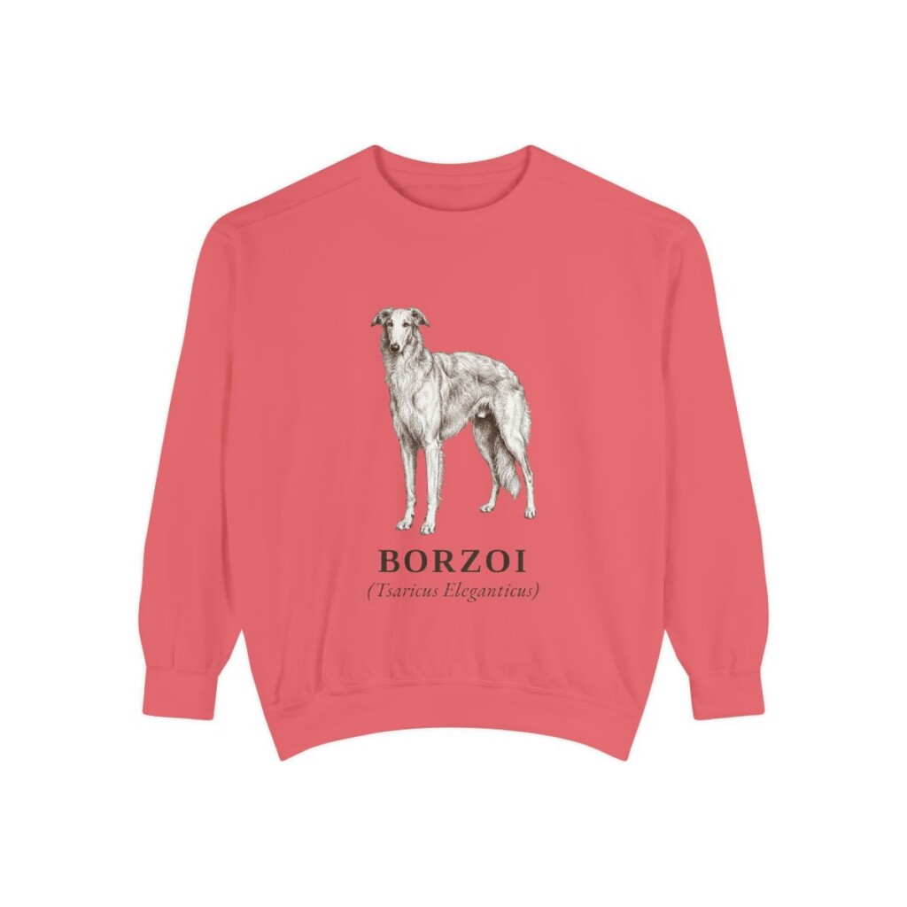 borzoi-sweatshirt-latin-watermelon Borzoi Latin Sweatshirt, Watermelon, front view