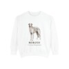 borzoi-sweatshirt-latin-white Borzoi Latin Sweatshirt, White, front view