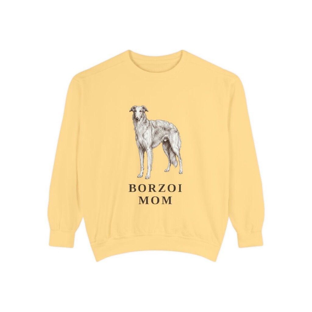 Borzoi Mom Sweatshirt, Butter, front view