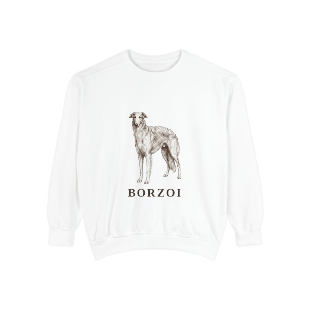 Borzoi Sweatshirt, White, front view