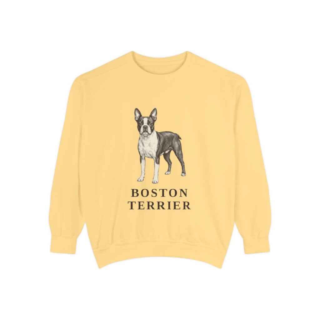 Boston Terrier Sweatshirt, Butter, front view