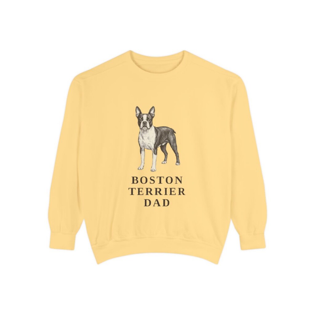 Boston Terrier Dad Sweatshirt, Butter, front view