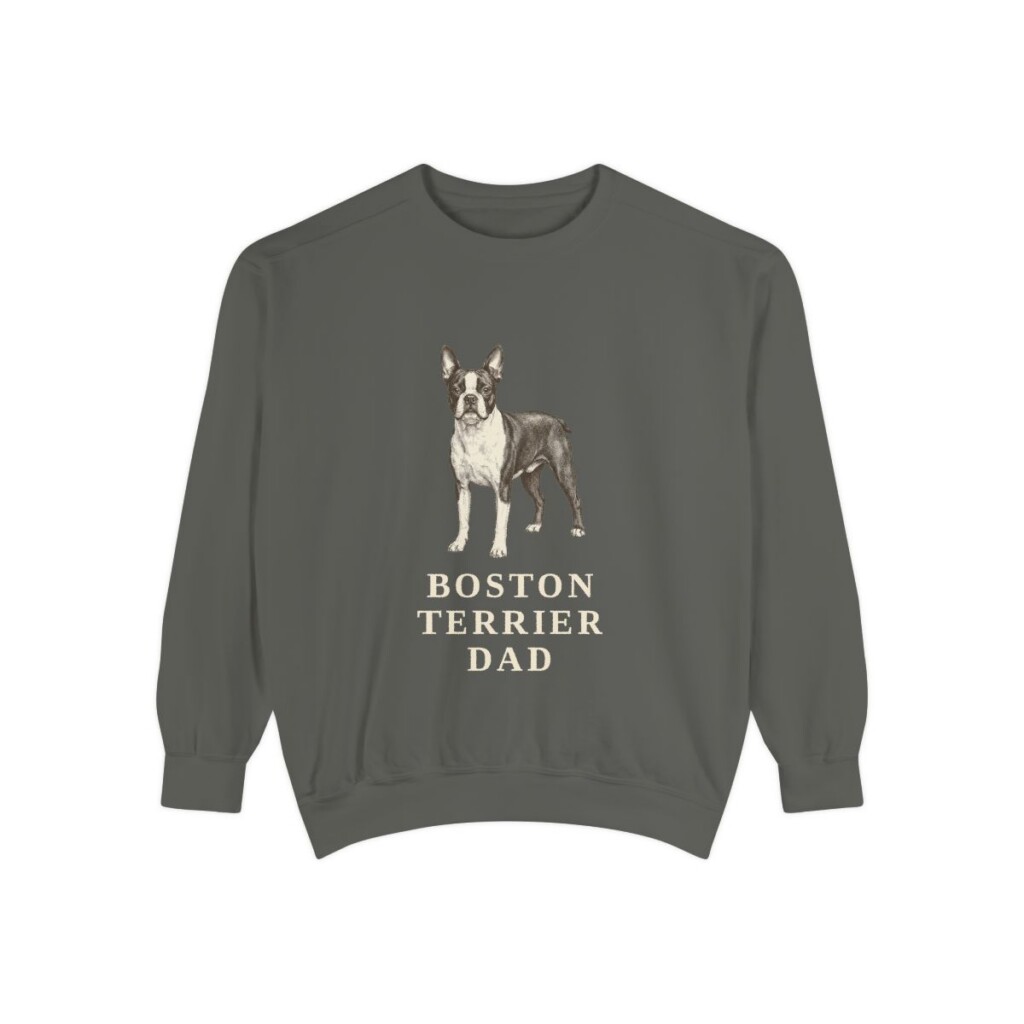 Boston Terrier Dad Sweatshirt, Pepper, front view