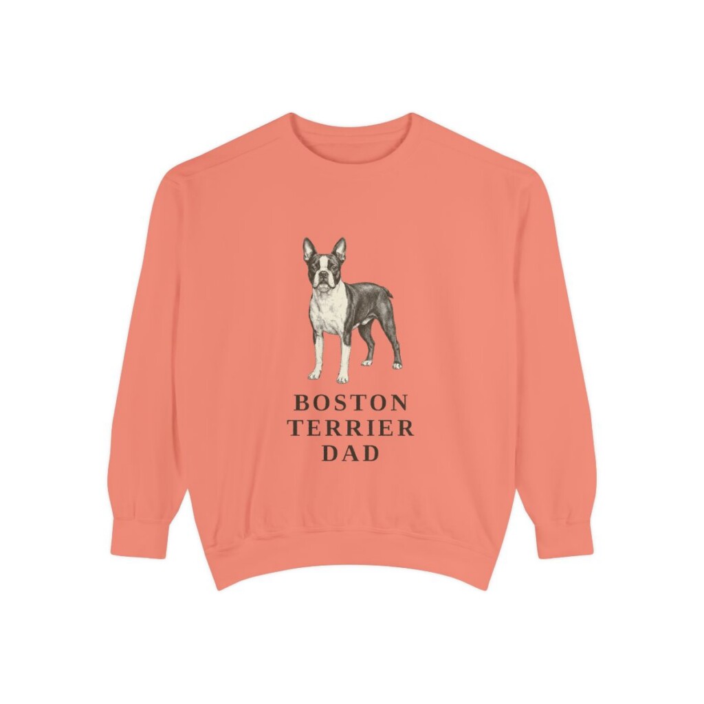 Boston Terrier Dad Sweatshirt, Terracotta, front view