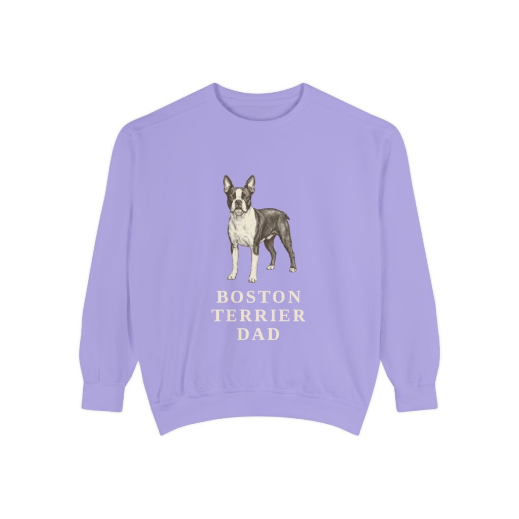 Boston Terrier Dad Sweatshirt, Violet, front view