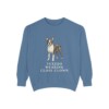 boston-terrier-sweatshirt-humor-blue-jean Boston Terrier Humor Sweatshirt, Blue Jean, front view