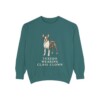 boston-terrier-sweatshirt-humor-blue-spruce Boston Terrier Humor Sweatshirt, Blue Spruce, front view