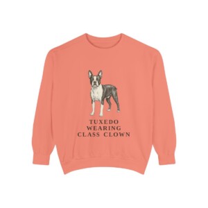 Boston Terrier Humor Sweatshirt, Terracotta, front view