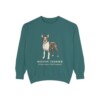 Boston Terrier Latin Sweatshirt, Blue Spruce, front view