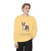 Boston Terrier Latin Sweatshirt, Butter, person 1 front