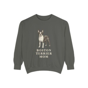Boston Terrier Mom Sweatshirt, Pepper, front view