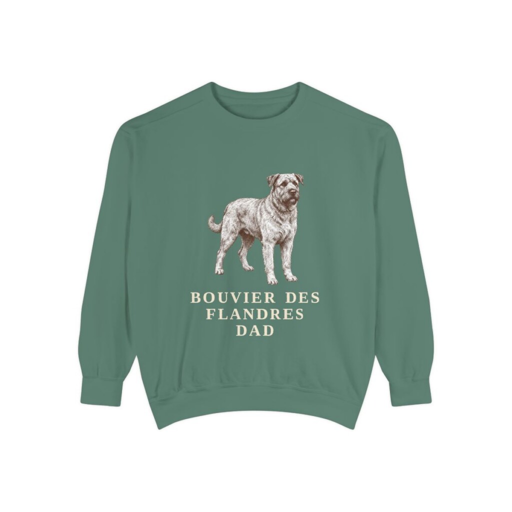 Bouvier des Flandres Dad Sweatshirt, Light Green, front view