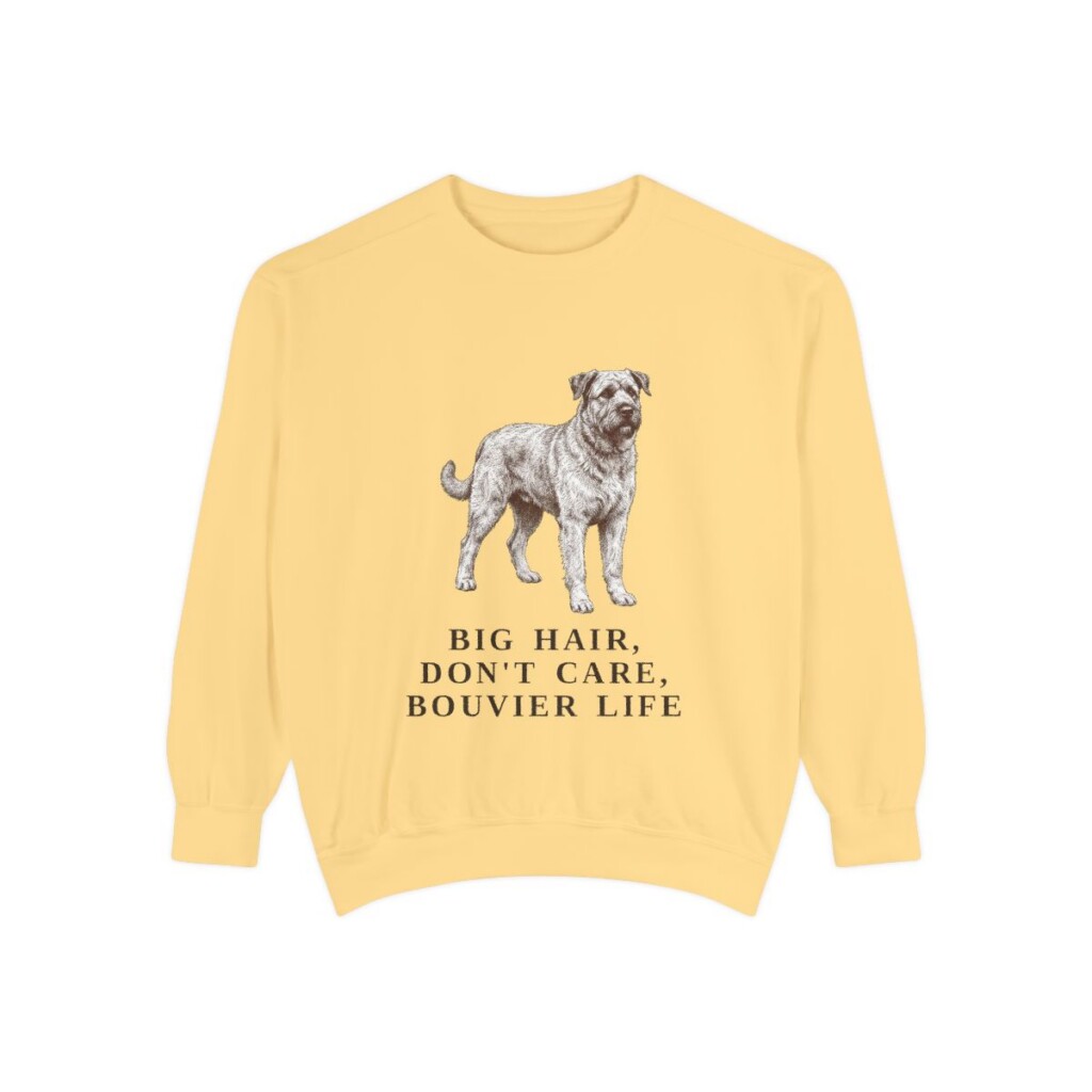 Bouvier des Flandres Humor Sweatshirt, Butter, front view
