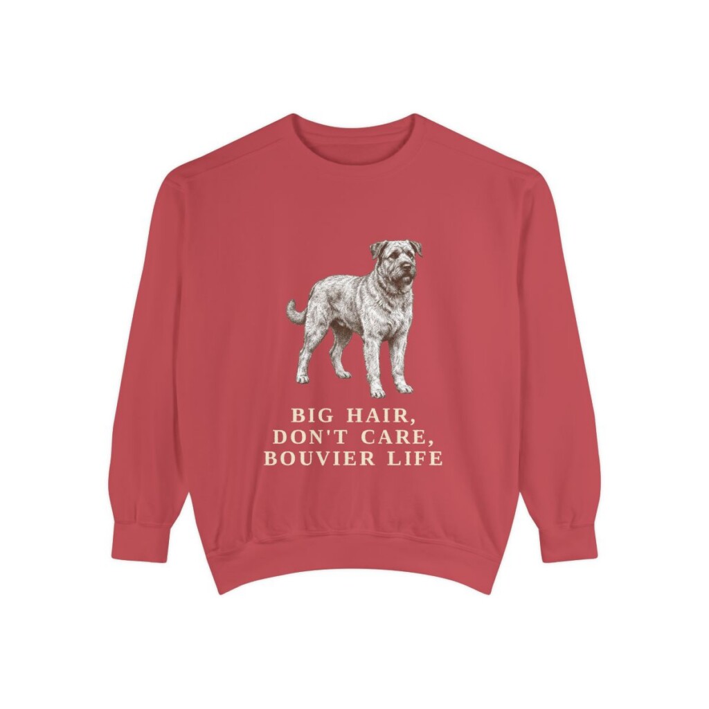 Bouvier des Flandres Humor Sweatshirt, Crimson, front view