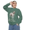 Bouvier des Flandres Humor Sweatshirt, Light Green, person 2 context