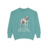 Bouvier des Flandres Humor Sweatshirt, Seafoam, front view