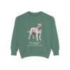 bouvier-des-flandres-sweatshirt-latin-light-green Bouvier des Flandres Latin Sweatshirt, Light Green, front view