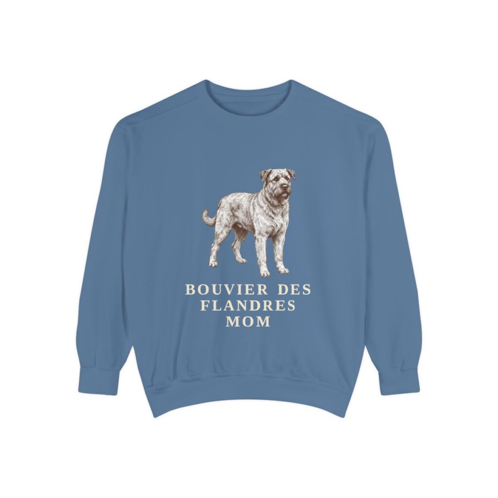 Bouvier des Flandres Mom Sweatshirt, Blue Jean, front view